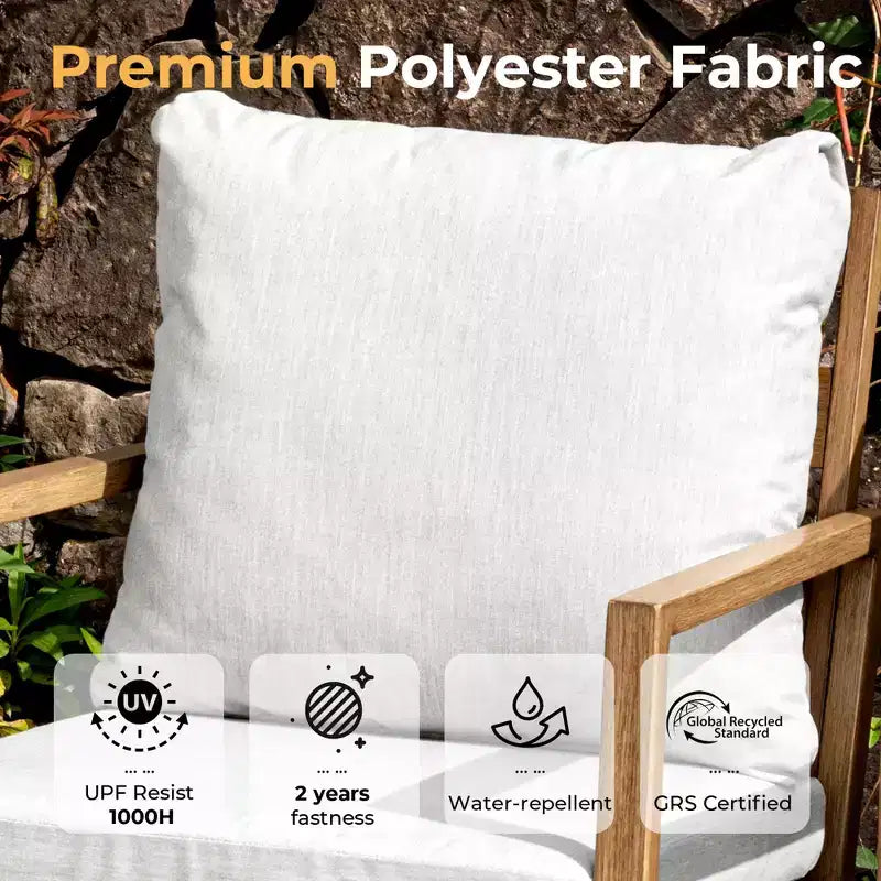HAPPATIO Outdoor Dining Set, Aluminum Patio Dining Set with Wood-Like Hand-Painted Finish, Easy Assembly for Backyard, Garden, Porch
