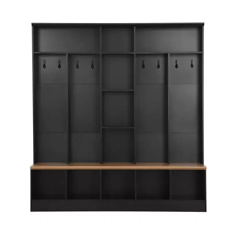GDFStudio Jessica Multifunctional Wide Design Hall Tree with Storage Bench and Shoe Cabinet