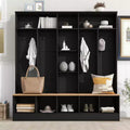 GDFStudio Jessica Multifunctional Wide Design Hall Tree with Storage Bench and Shoe Cabinet