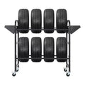 Tire Rack, 500 lb Capacity, Adjustable Rolling tire Storage Rack with 2 Shelves & 4 Swivel Casters for Garage, SUV & Truck Tires, Black