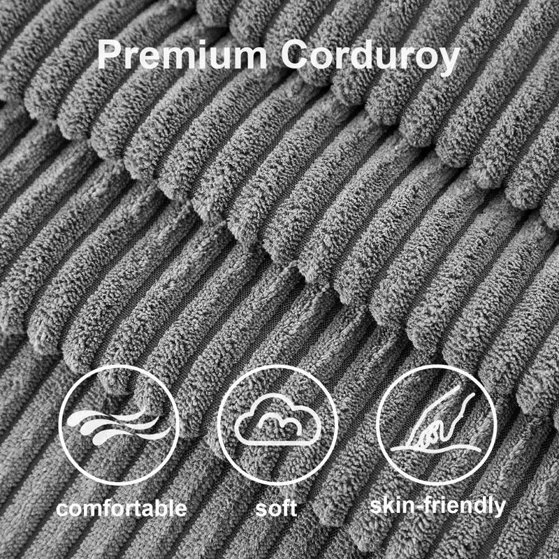 Dyonery Sleeper Sofa- 2 in 1 Pull Out Couch Bed with Storage Chaise Living Room,Corduroy Sectional Couch with USB Ports Tool-Free Assembly
