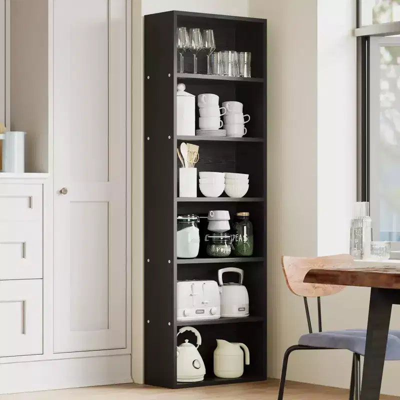 COZONY 6-Shelf Tall Bookcase with Anti-Tip Design, Rustic Wood Shelves, Easy Assembly  Industrial Style Book Shelf