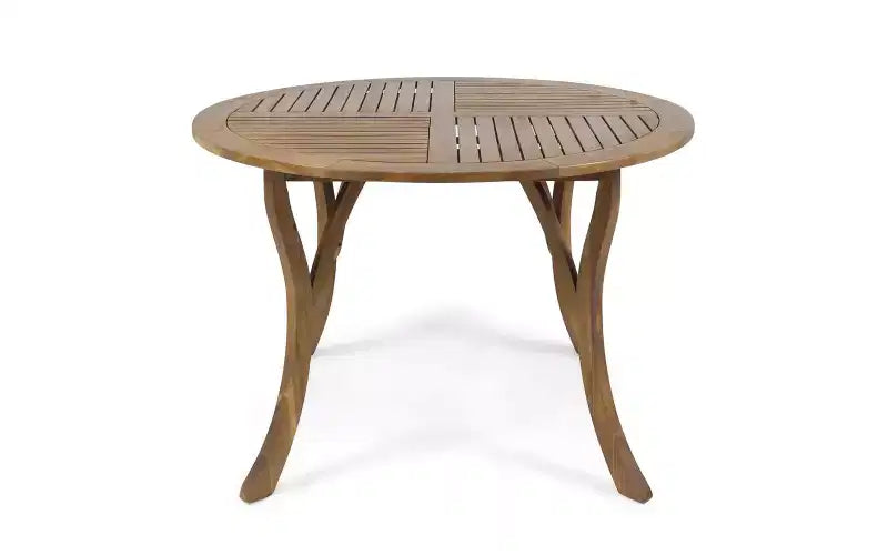 ModernLuxe Acacia Wood Patio Dining Set, Outdoor Dining Table and 4 Woven Rope Armchairs with Cream Cushions, Teak+Black
