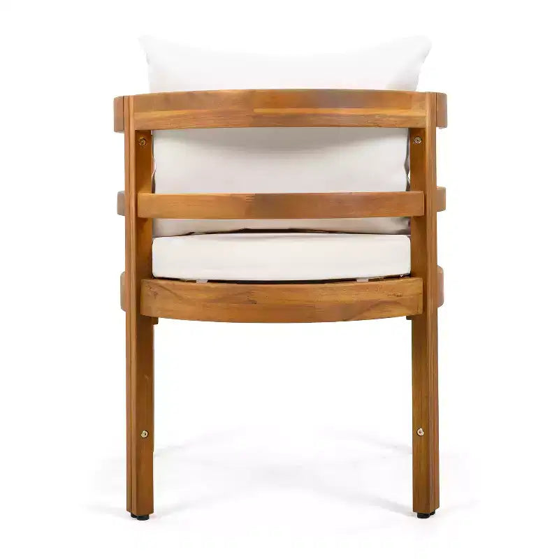 Christopher Knight Home Bennett Patio Rustic 7-Piece Acacia Wood Expandable Dining Table and Chairs Set with Cushions