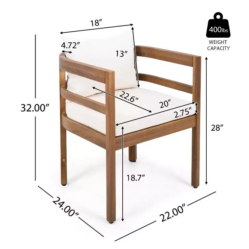 Christopher Knight Home Bennett Patio Rustic 7-Piece Acacia Wood Expandable Dining Table and Chairs Set with Cushions