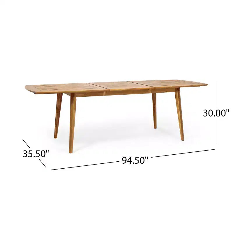Christopher Knight Home Bennett Patio Rustic 7-Piece Acacia Wood Expandable Dining Table and Chairs Set with Cushions