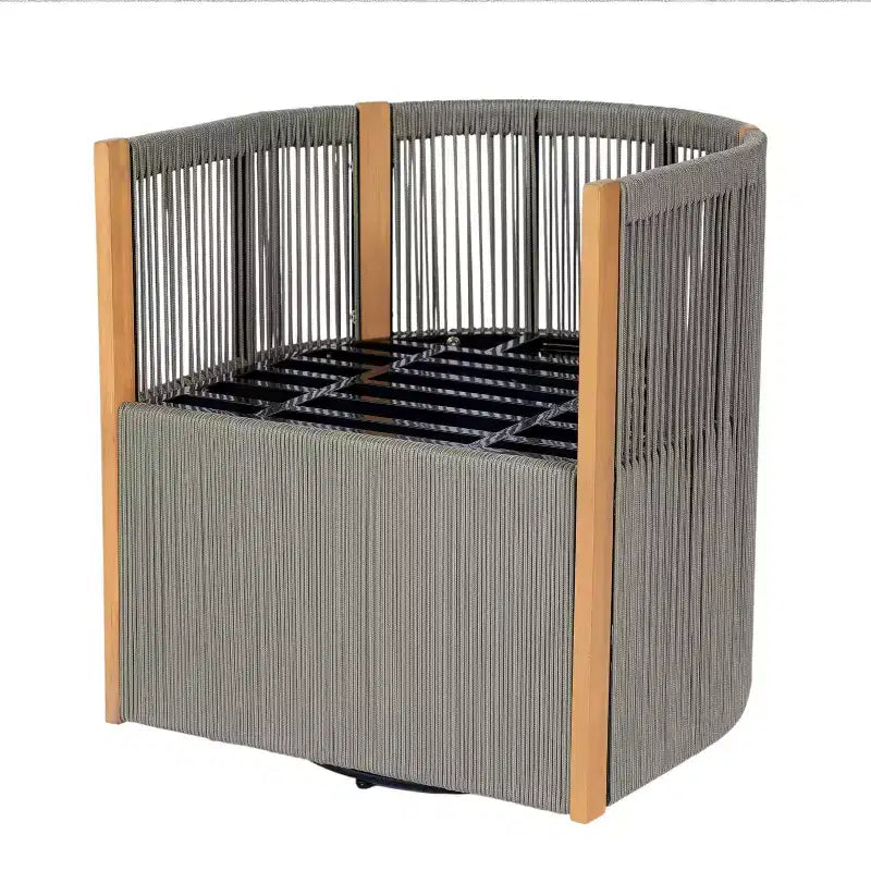 Christopher Knight Home Carter Patio Modern Acacia Wood 5-Piece Outdoor Dining Set with Rectangular Table and 4 Rope Swivel Chairs