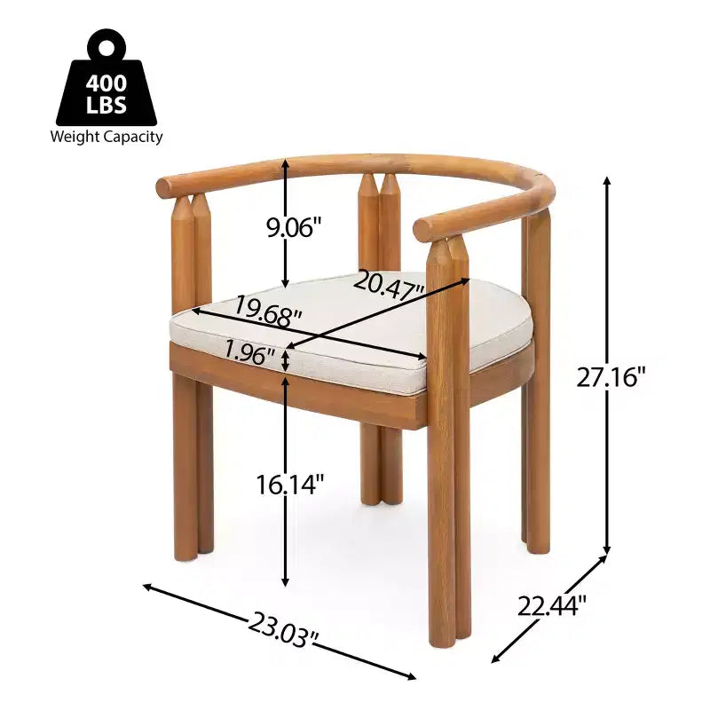 Christopher Knight Home Matteo 5 Piece Patio Rustic Acacia Wood Dining Set with Cushions and Slatted Table