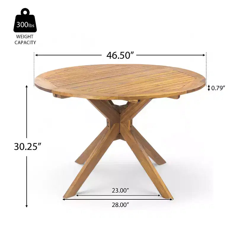 Christopher Knight Home Matteo 5 Piece Patio Rustic Acacia Wood Dining Set with Cushions and Slatted Table