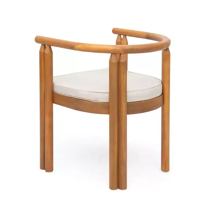 Christopher Knight Home Matteo 5 Piece Patio Rustic Acacia Wood Dining Set with Cushions and Slatted Table
