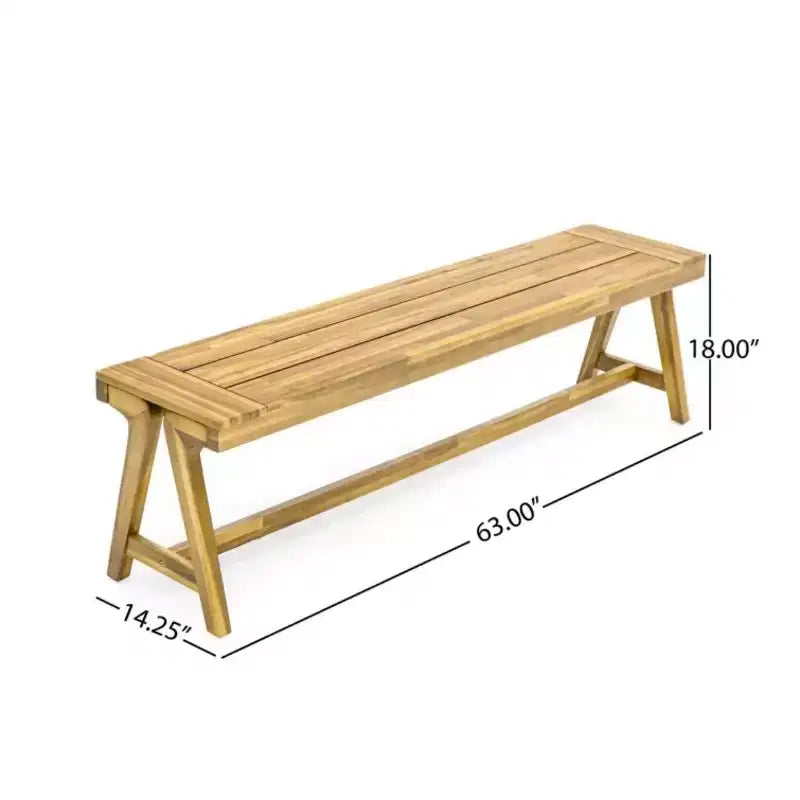 Ensemble de pique-nique extérieur 3 pièces en bois d'acacia, table rectangulaire avec 2 bancs, ensemble de salle à manger compact pour balcon, terrasse, camping-Panipeachy