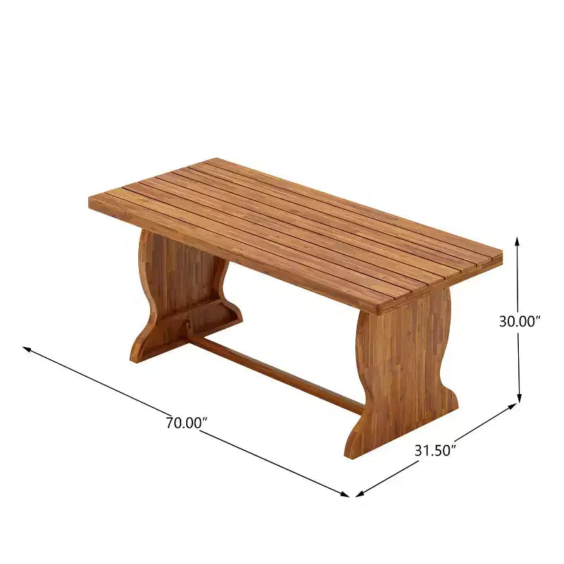Christopher Knight Home Andika Modern 7 Piece Acacia Wood Dining Set with Rope Backrest and Slatted Table