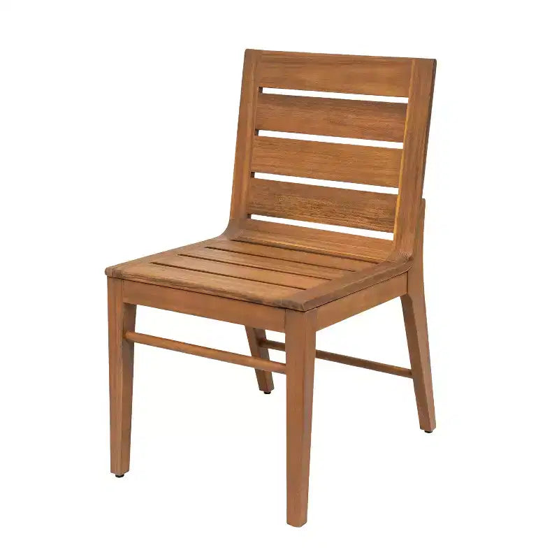 Christopher Knight Home Lorenzo Modern 7 Piece Acacia Wood Dining Set with Slatted Design and Curved Legs
