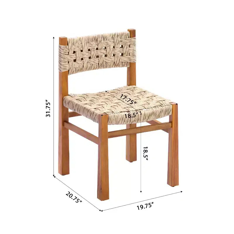Ensemble de salle à manger 5 pièces en bois d'acacia Christopher Knight Home Ginni Farmhouse avec design à lattes et tissage en osier