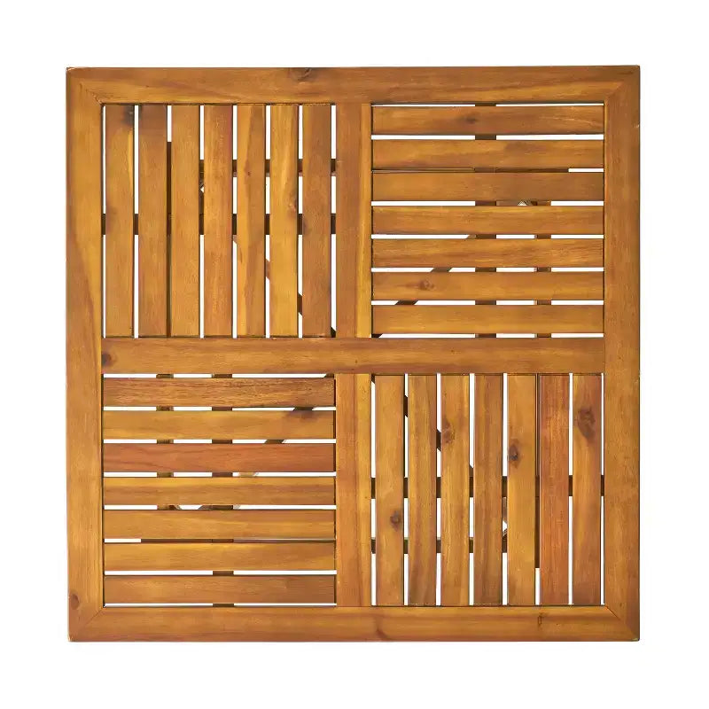 Christopher Knight Home Riccardo Farmhouse 5 Piece Acacia Wood Dining Set with Wicker and Slatted Design