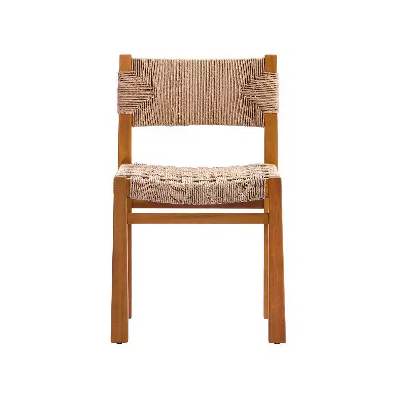 Christopher Knight Home Riccardo Farmhouse 5 Piece Acacia Wood Dining Set with Wicker and Slatted Design