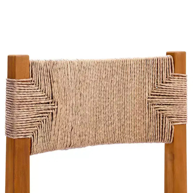 Christopher Knight Home Riccardo Farmhouse 5 Piece Acacia Wood Dining Set with Wicker and Slatted Design