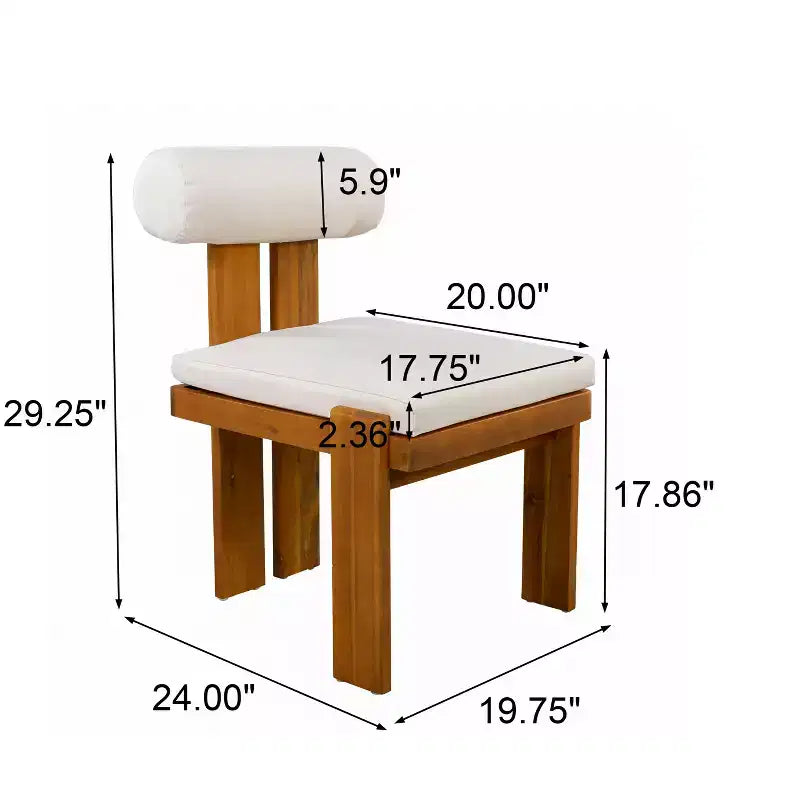 Christopher Knight Home Lucia Modern 7 Piece Patio Acacia Upholstered Dining Set with Round Back and Slatted Table