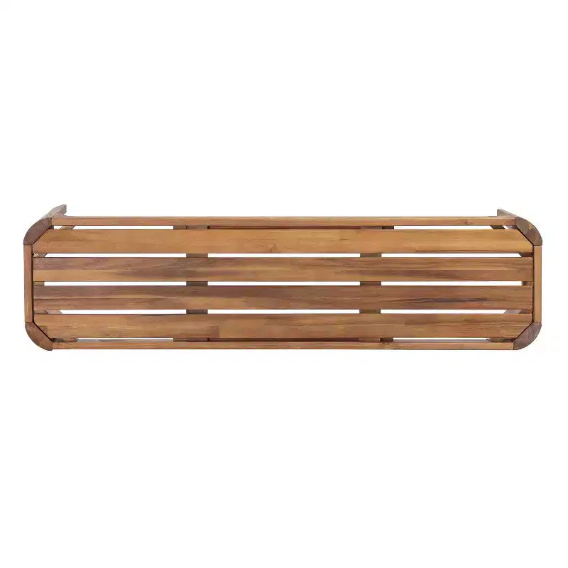 Christopher Knight Home Bao Modern 2 Piece Acacia Wood Patio Dining Set with Slatted Design
