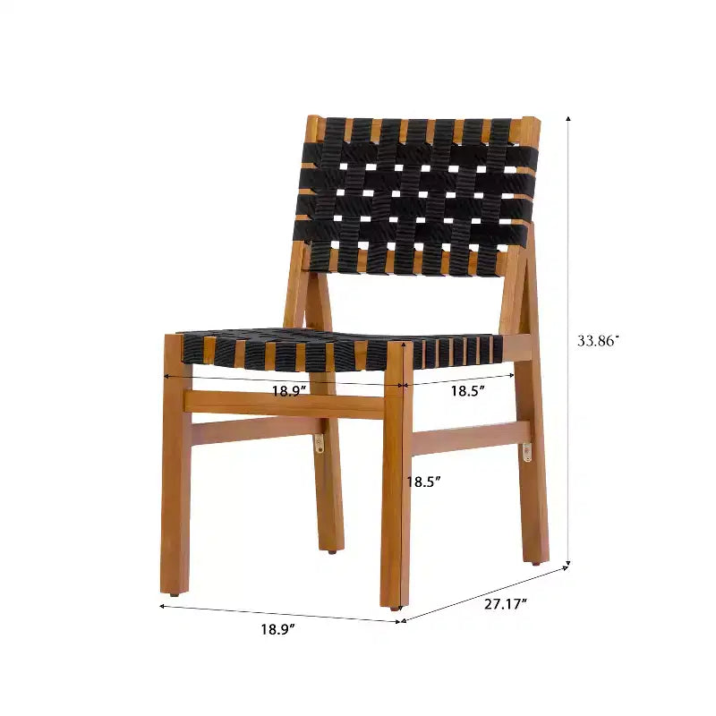 Christopher Knight Home Prem Modern 5 Piece Acacia Wood Patio Dining Set with PE Woven Rope and Slatted Table