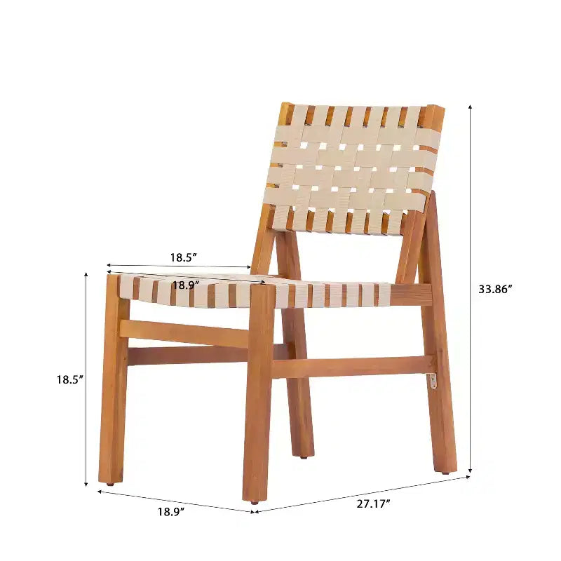 Christopher Knight Home Prem Modern 5 Piece Acacia Wood Patio Dining Set with PE Woven Rope and Slatted Table