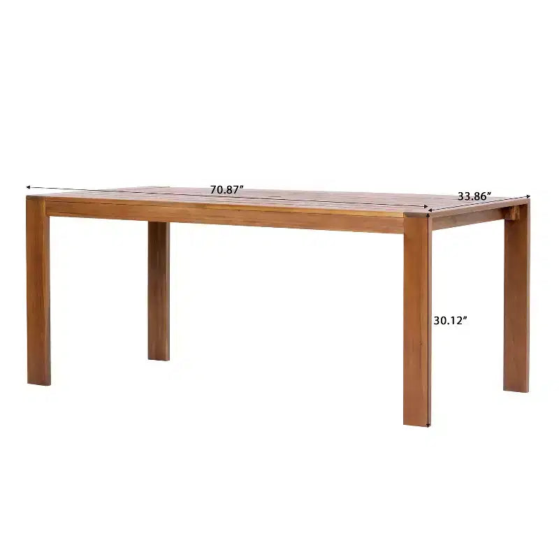 Christopher Knight Home Prem Modern 5 Piece Acacia Wood Patio Dining Set with PE Woven Rope and Slatted Table
