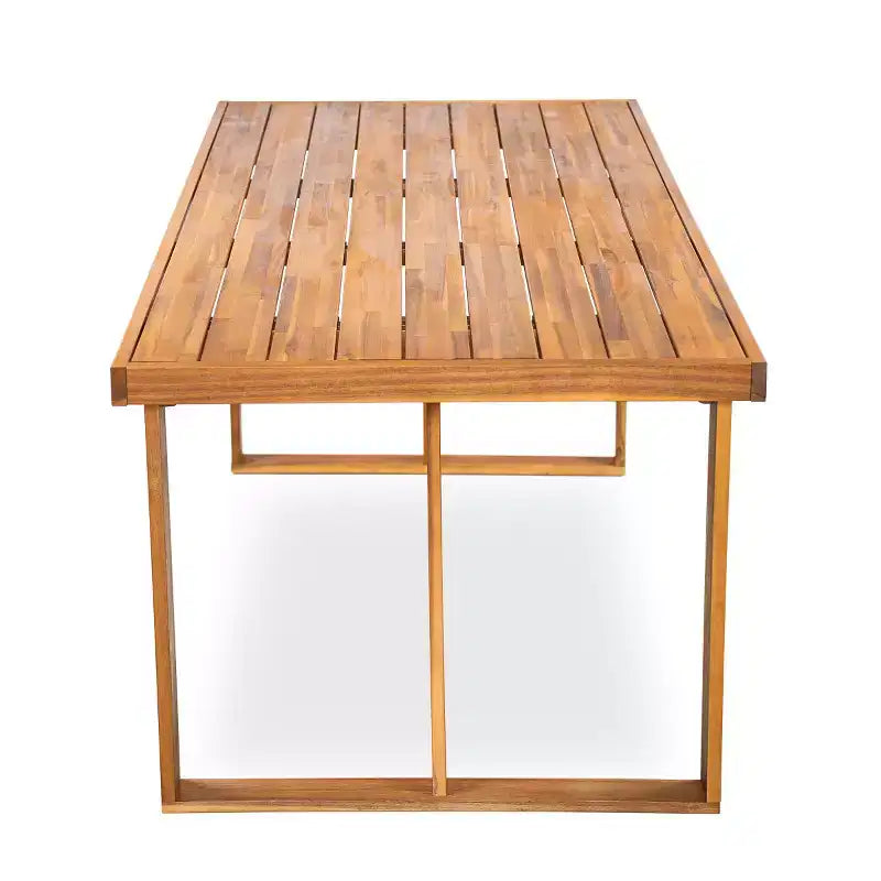 7-Piece Outdoor Dining Set with Acacia Wood Table and 6 Cushioned Chairs, Patio Dining Furniture for Backyard, Deck & Poolside-Panipeachy