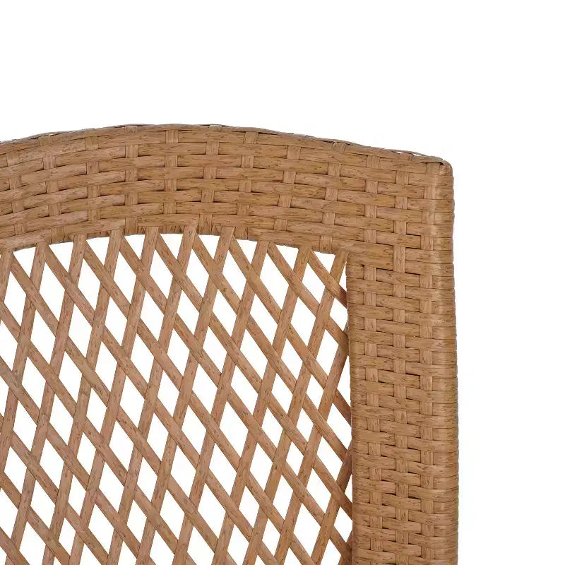 Christopher Knight Home Magnus Modern 7 Piece Acacia and Iron Dining Set with Slatted Table and PE Rattan Design