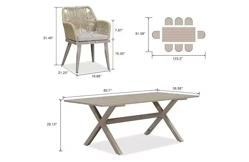 PURPLE LEAF Outdoor Dining Set All-Weather PE Rattan Outdoor Patio Furniture Set
