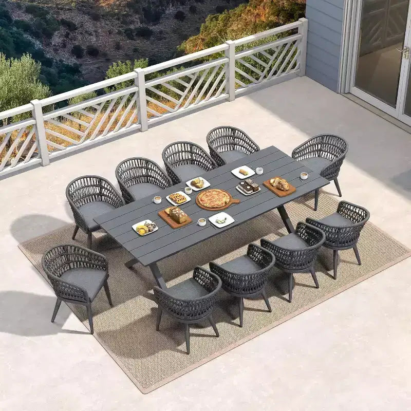 PURPLE LEAF Outdoor Dining Set All-Weather PE Rattan Outdoor Patio Furniture Set