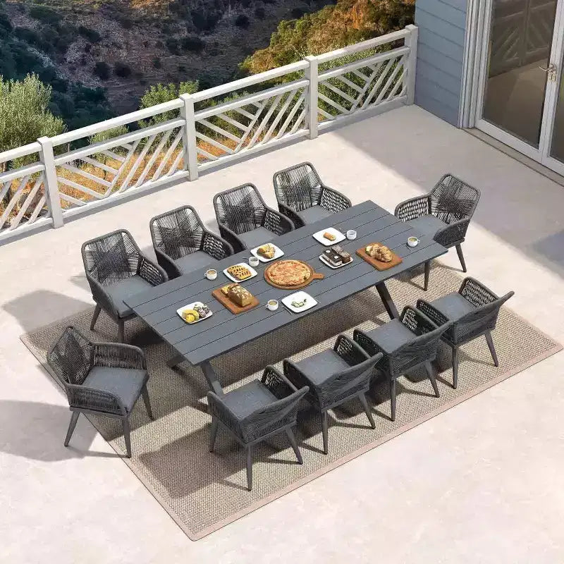 PURPLE LEAF Outdoor Dining Set All-Weather PE Rattan Outdoor Patio Furniture Set