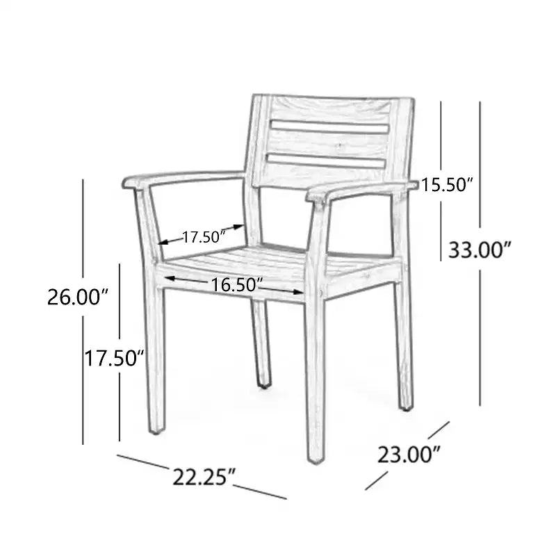 Christopher Knight Home Kasper Modern 7 Piece Patio Acacia Dining Set with Expandable Rectangular Slatted Table