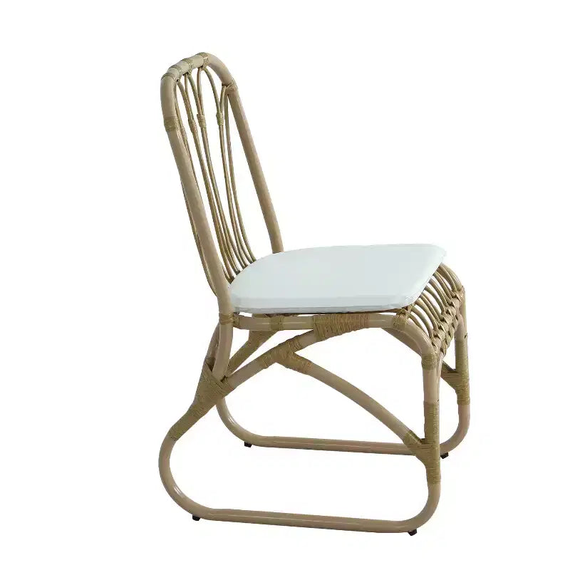 Christopher Knight Home Camille Boho 5 Piece Patio Acacia Wood Rattan Dining Set with Cushions