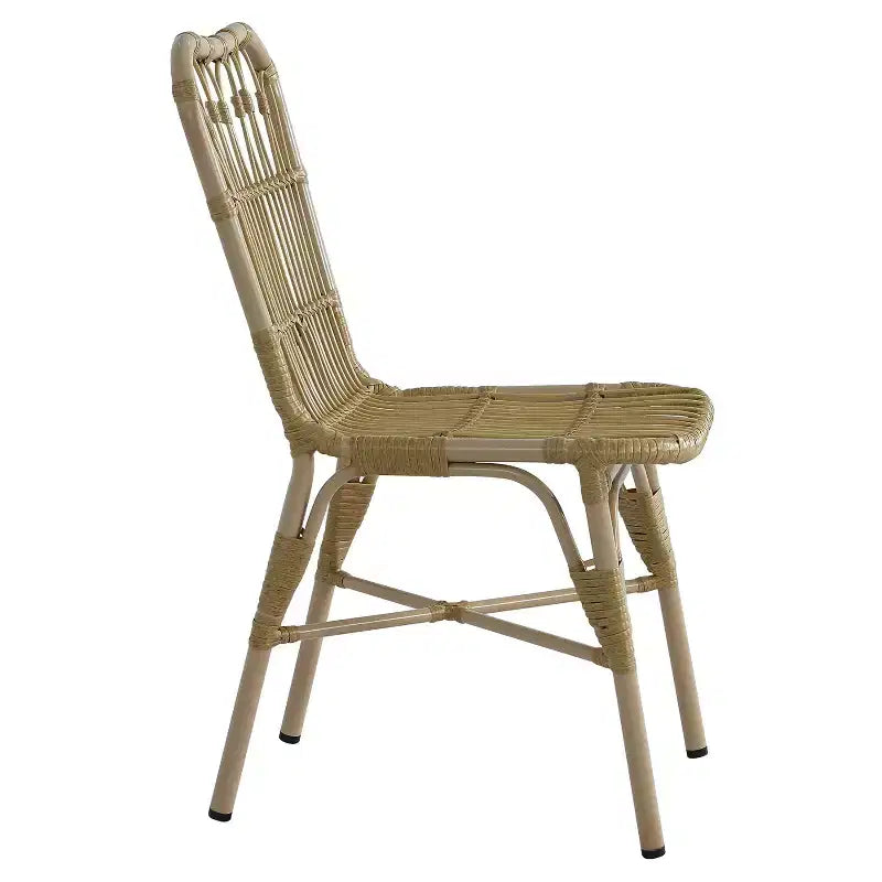 Christopher Knight Home Tracy Boho 5 Piece Patio Acacia Wood Rattan Dining Set