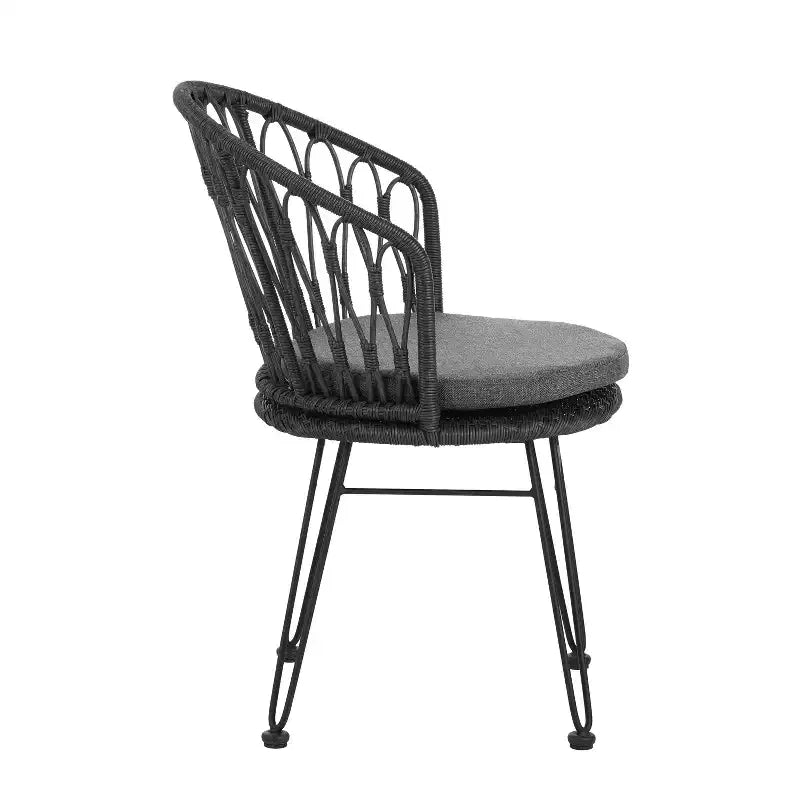Christopher Knight Home Anne Table à manger sept pièces en bois d'acacia ajouré de style bohème avec chaises en rotin rembourrées