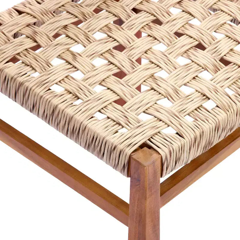 Christopher Knight Home Arman Modern 6 Piece Acacia Patio Dining Set with Wicker and Slatted Design