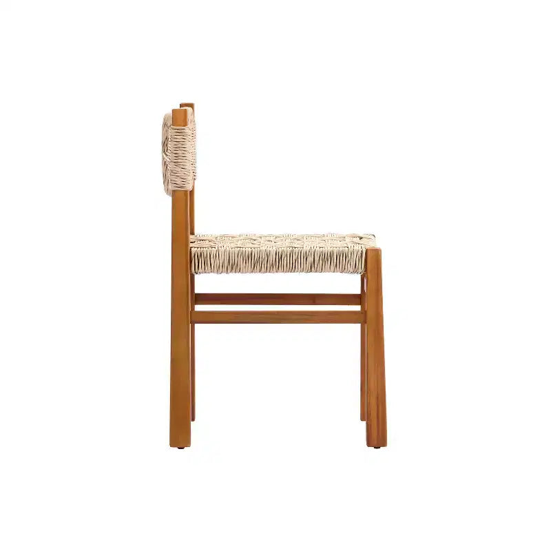 Christopher Knight Home Roya Modern 7 Piece Acacia Patio Dining Set with Wicker and Slatted Design