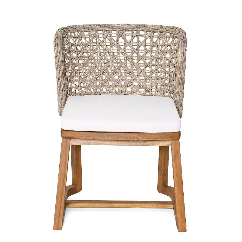 Christopher Knight Home Crunhi Modern 7 Piece Patio Acacia Dining Set with Slatted Table and Wicker Back