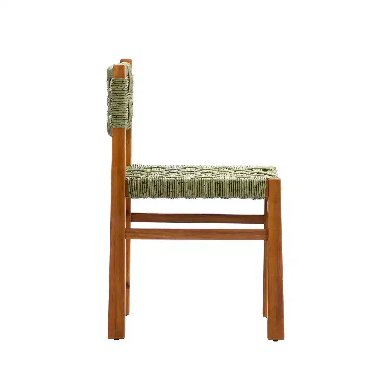 Christopher Knight Home Synci Modern 7 Piece Patio Acacia Dining Set with Slatted Table and Wicker Design