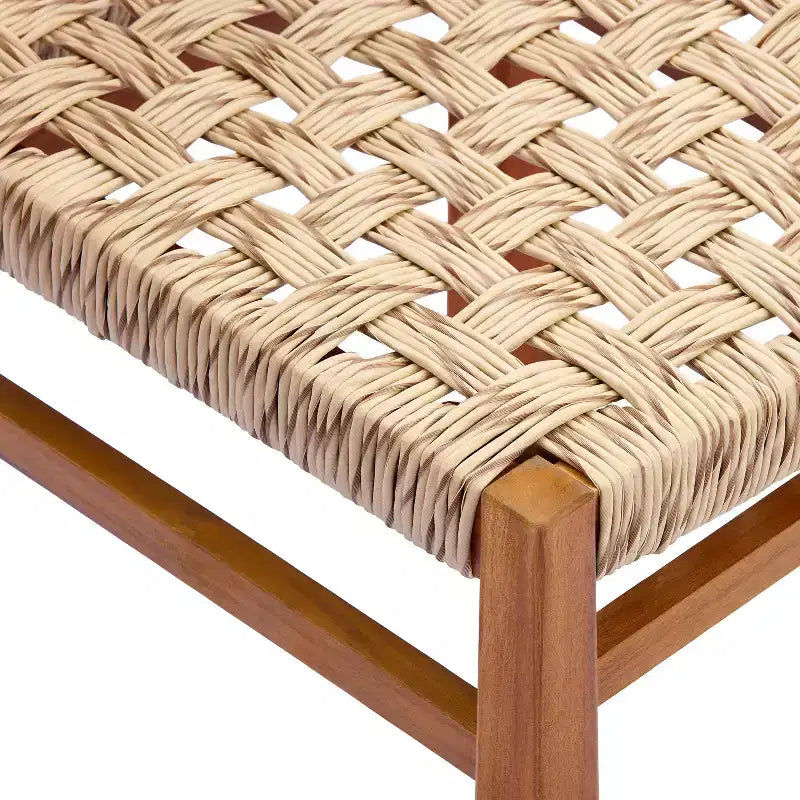 Christopher Knight Home Wriby Modern 7 Piece Patio Acacia Dining Set with Expandable Slatted Table and Wicker Design