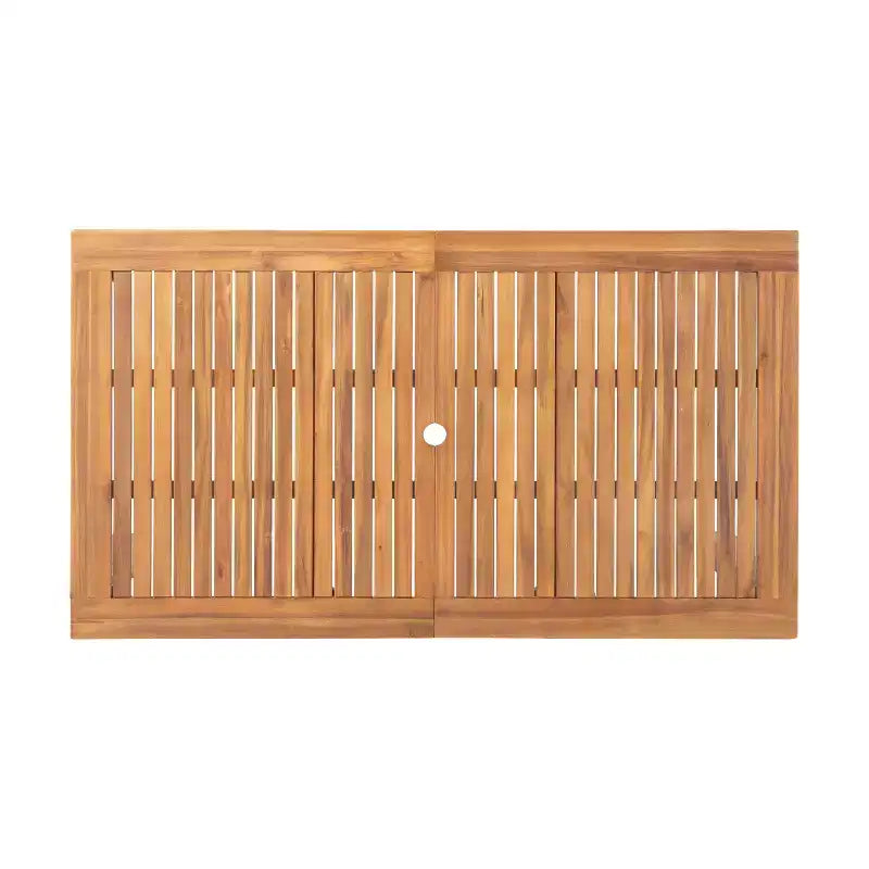 Christopher Knight Home Wriby Modern 7 Piece Patio Acacia Dining Set with Expandable Slatted Table and Wicker Design