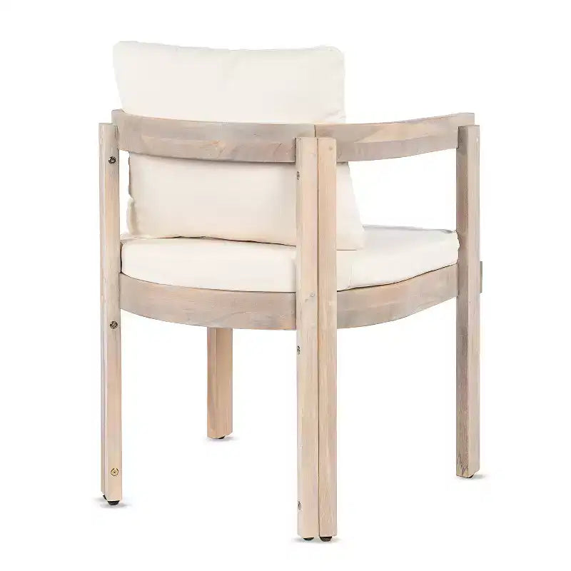 Christopher Knight Home Gruneo Modern 7 Piece Patio Acacia Dining Set with Cushion and Slatted Design