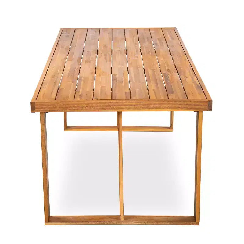Christopher Knight Home Bryan Modern 7 Piece Patio Acacia Dining Set with Slatted Table and Rope Design