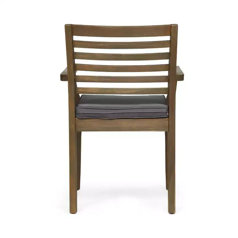 Christopher Knight Home Irish Rustic 7 Piece Patio Acacia Wood Dining Set with Cushions
