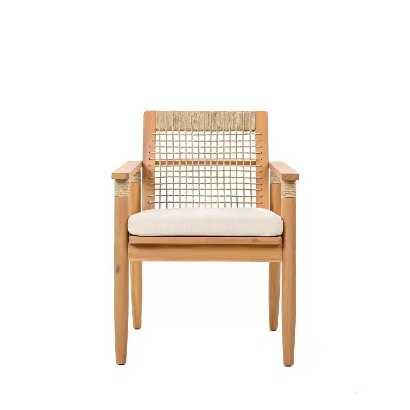 Christopher Knight Home Andiez Modern 7 Piece Patio Acacia Dining Set with Expandable Slatted Table and Rope Design