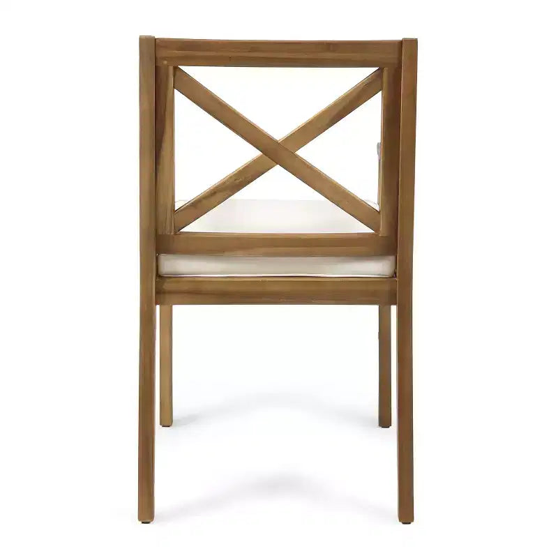 Christopher Knight Home Mille Salle à Manger d'Extérieur Rustique 7 Pièces en Bois d'Acacia avec Coussins