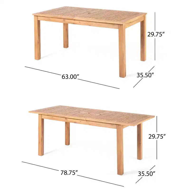 Christopher Knight Home Laksmi - Ensemble repas moderne 7 pièces en acacia avec table à lattes extensible et design en osier