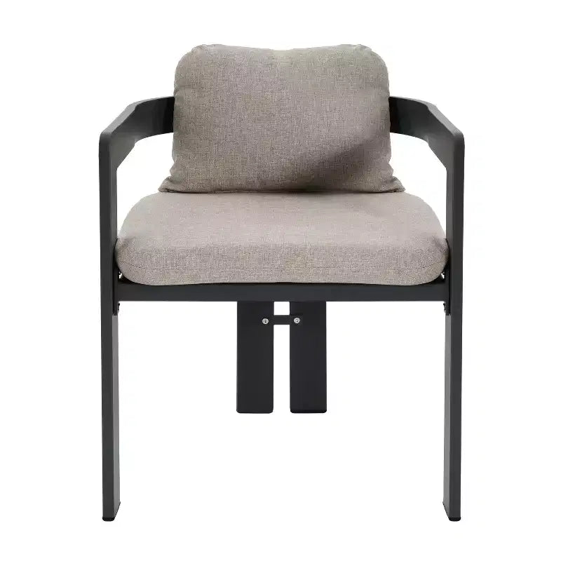 ModernLuxe Ensemble de salle à manger d'extérieur 7 pièces pour 6 personnes, ensemble de meubles de patio de jardin avec 6 chaises avec coussins et cadre résistant aux intempéries