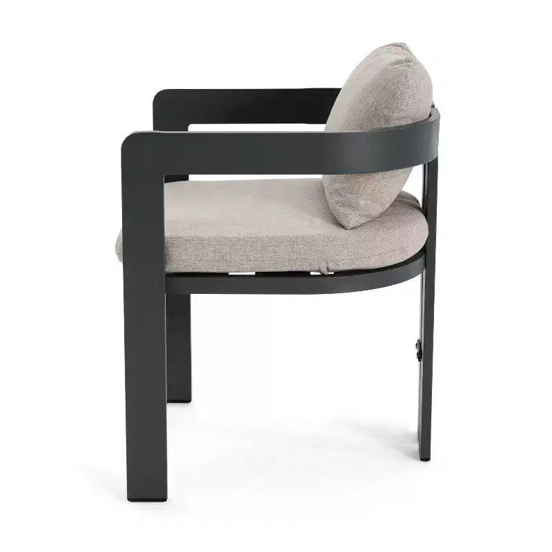 ModernLuxe Ensemble de salle à manger d'extérieur 7 pièces pour 6 personnes, ensemble de meubles de patio de jardin avec 6 chaises avec coussins et cadre résistant aux intempéries