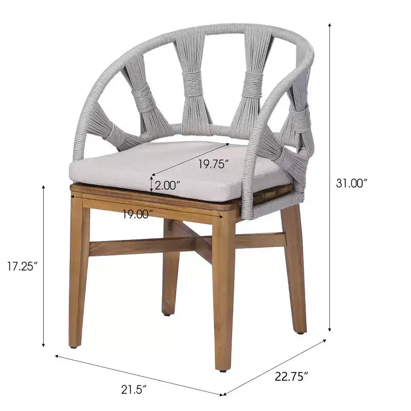 Christopher Knight Home Hendry 7 Piece Boho Outdoor Acacia Wood Wicker Dining Set with Slatted Table